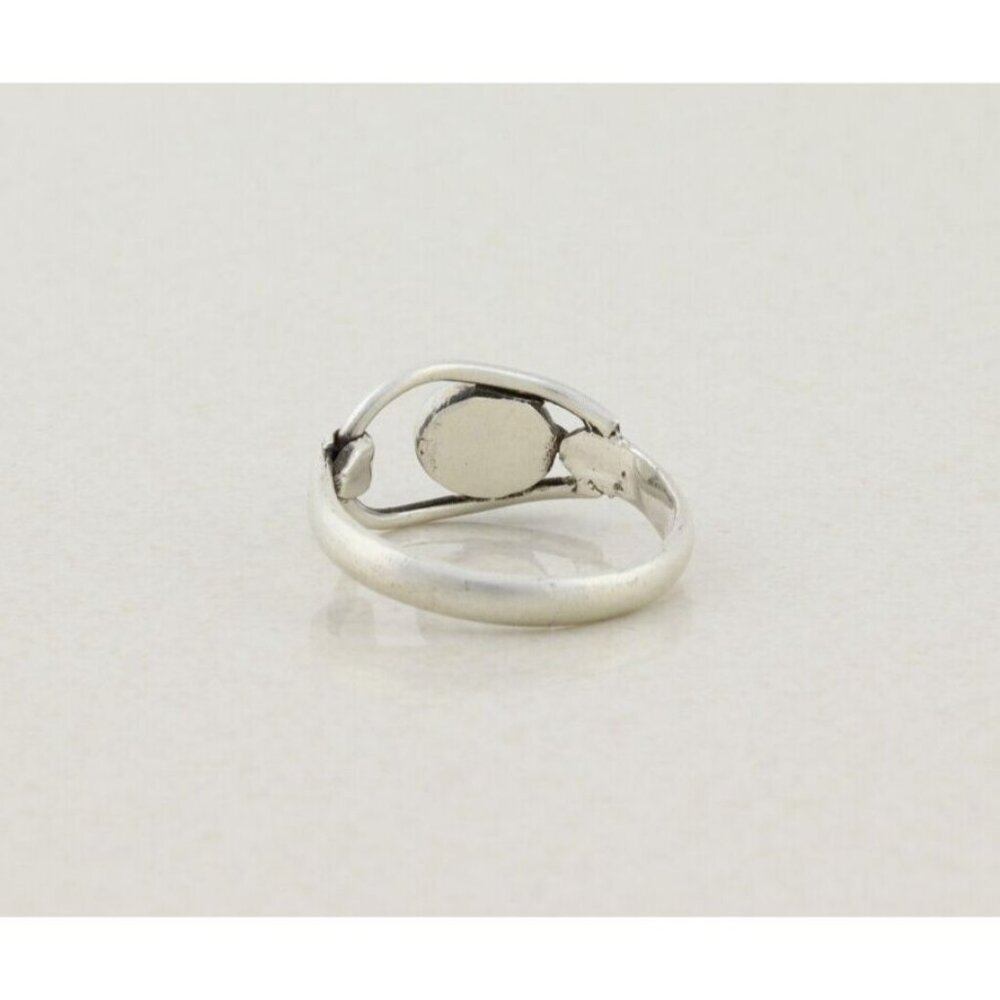 Sterling Silver Vintage Blue Dolphin Stone Larimar Ring Size 10 - Picture 7 of 7